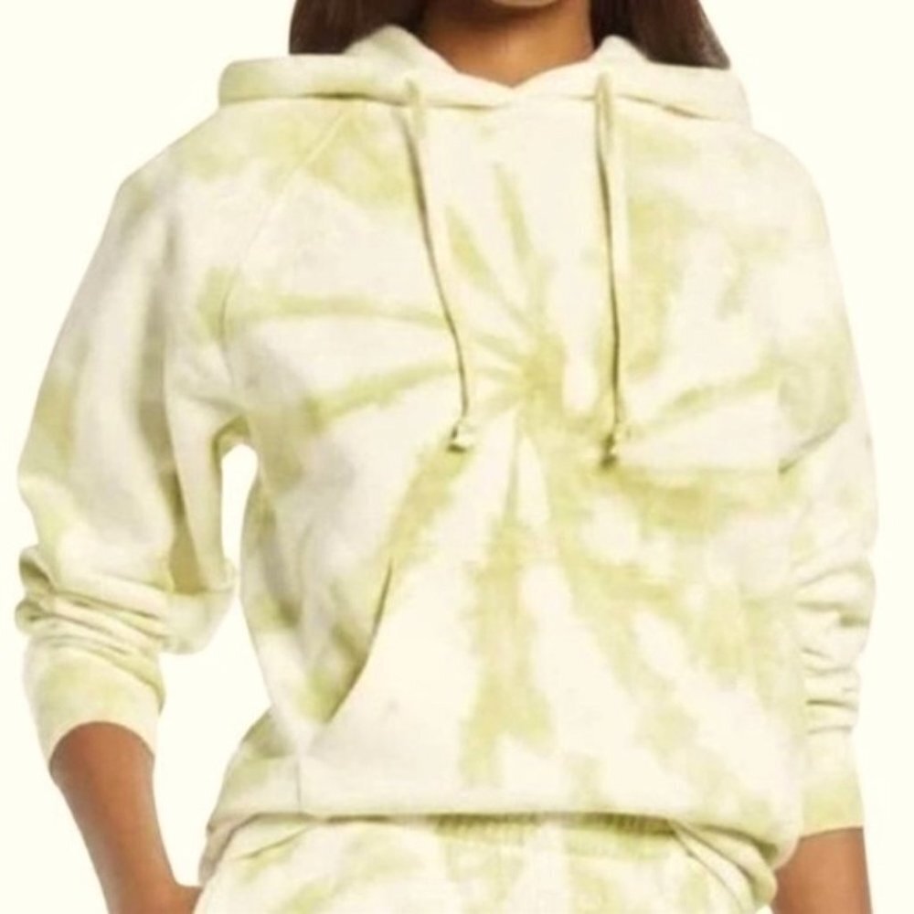 Reformation Jeans Green Tie Dye Pullover Hoodie